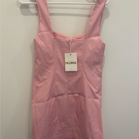 Show Me Your MuMu Woods Faux Leather Pink Mini Dress - Picture 5 of 7